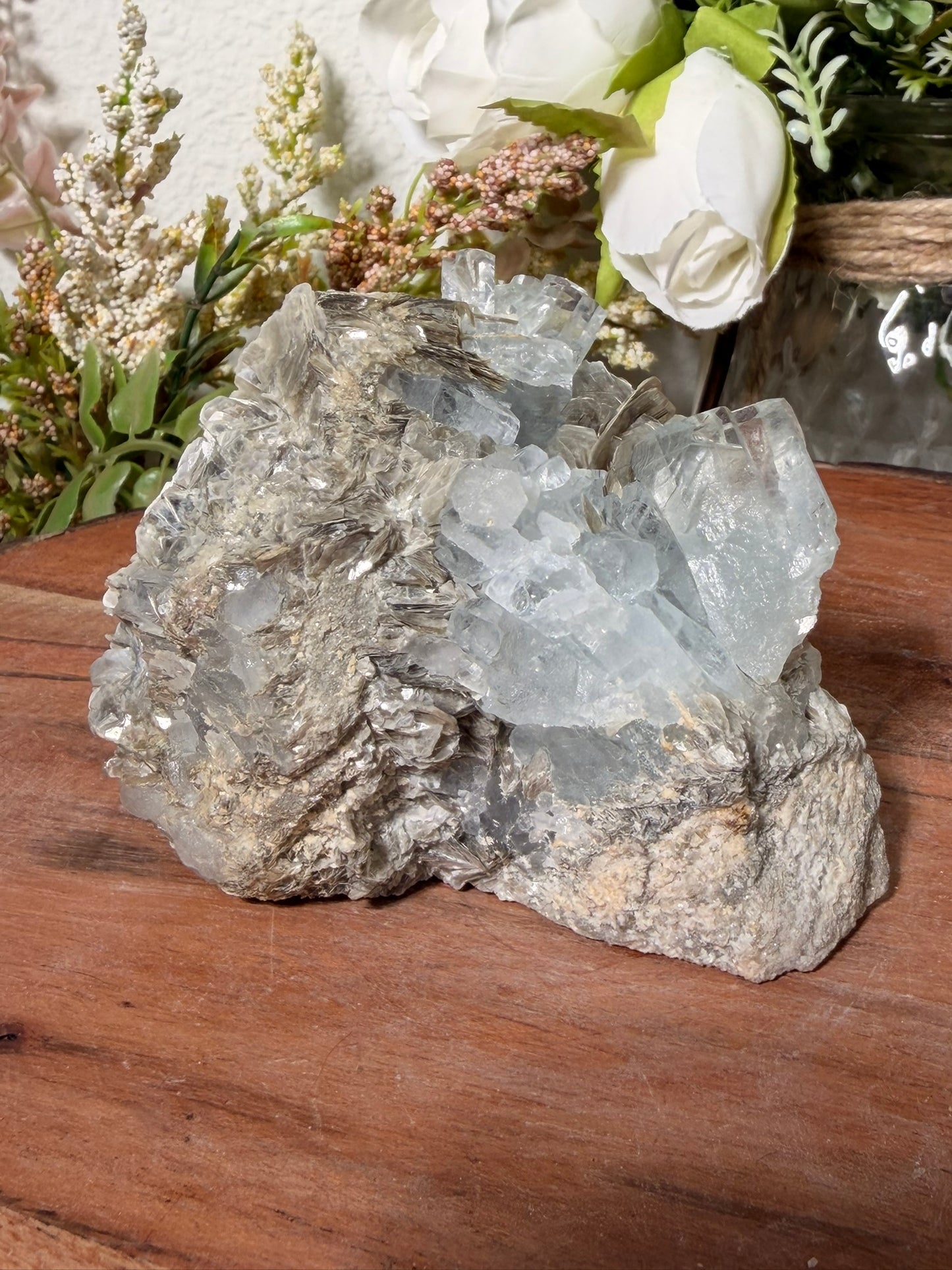 Himalayan Aquamarine on Muscovite 380