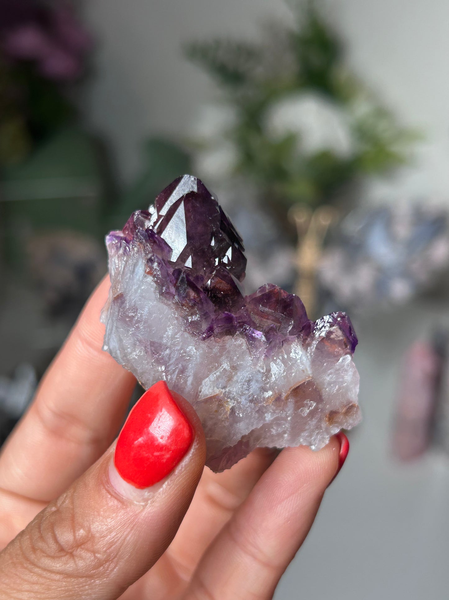Amethyst Elestial with Red Hematite 15L