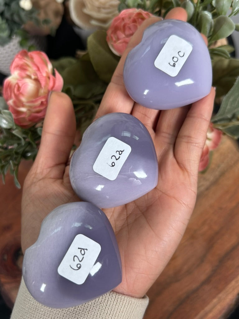 Lavender Fluorite Puffy Heart