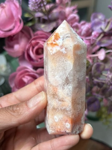 Carnelian Flower Agate Tower 46