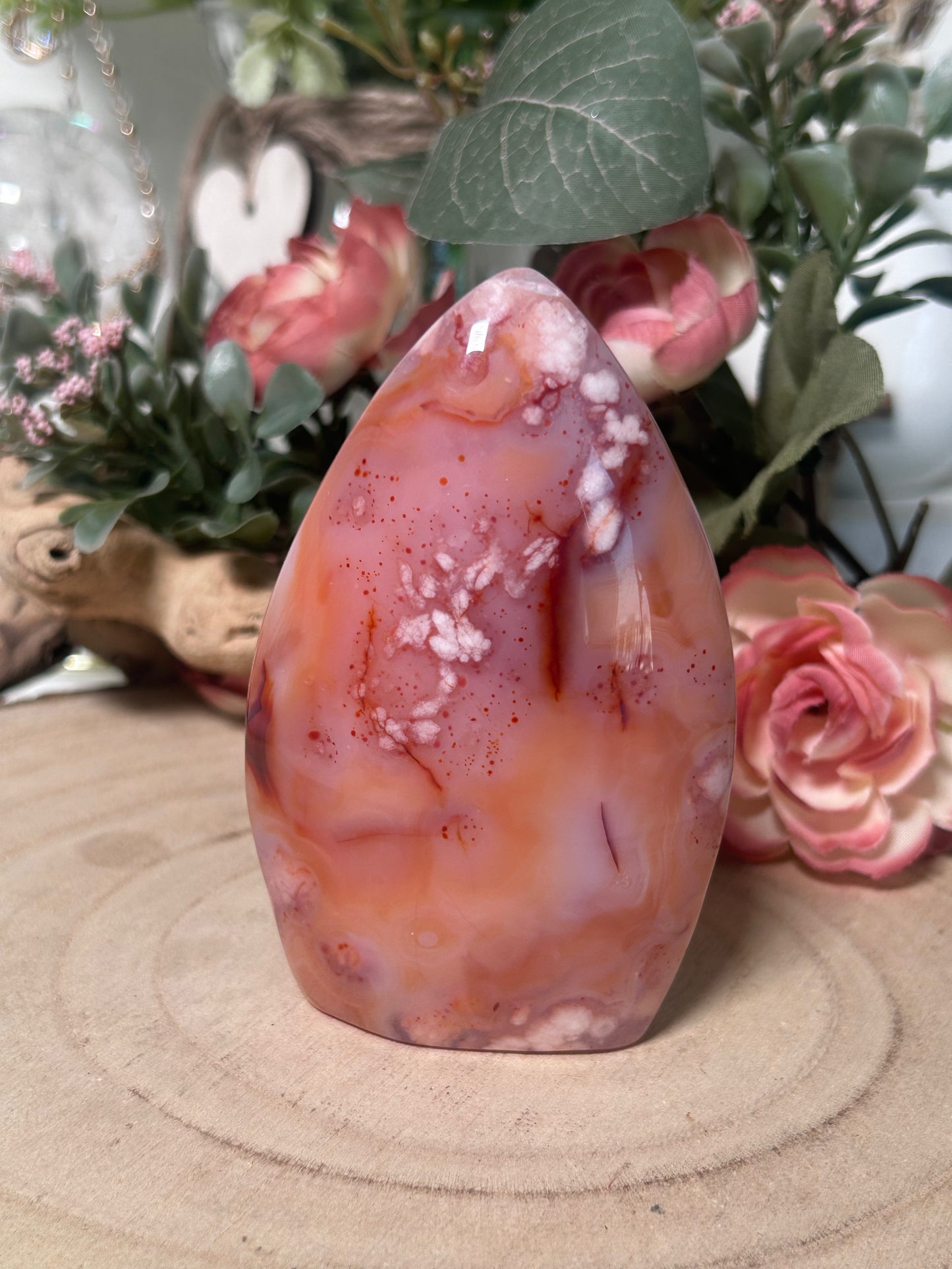 Carnelian Flower Agate Flame 89
