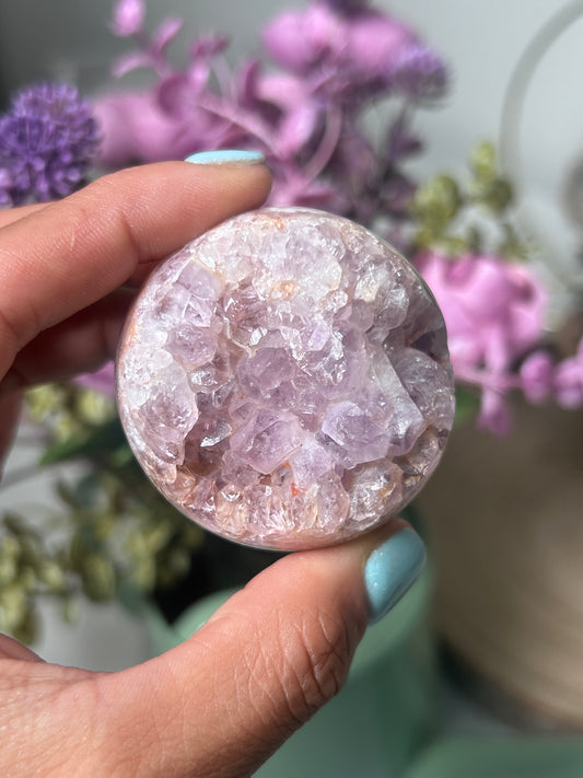 Pink Amethyst Flower Agate Sphere 67