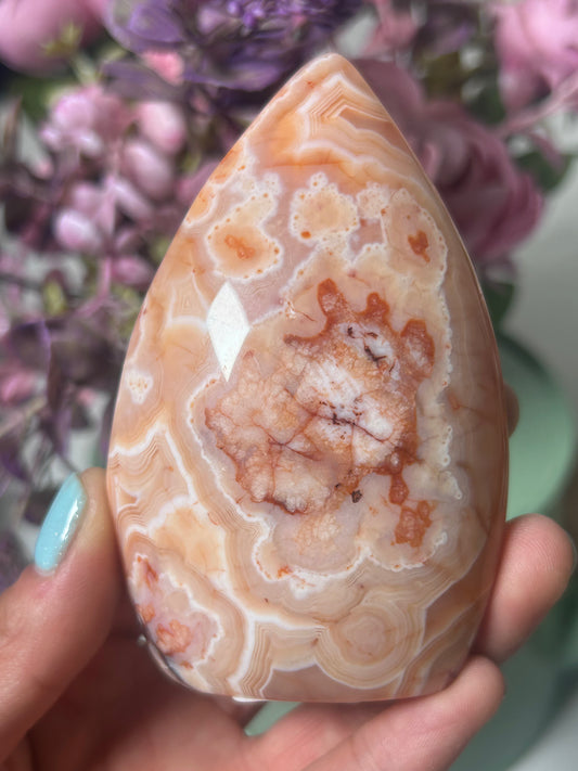 Carnelian Flower Agate Flame 73a