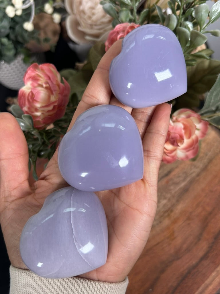 Lavender Fluorite Puffy Heart