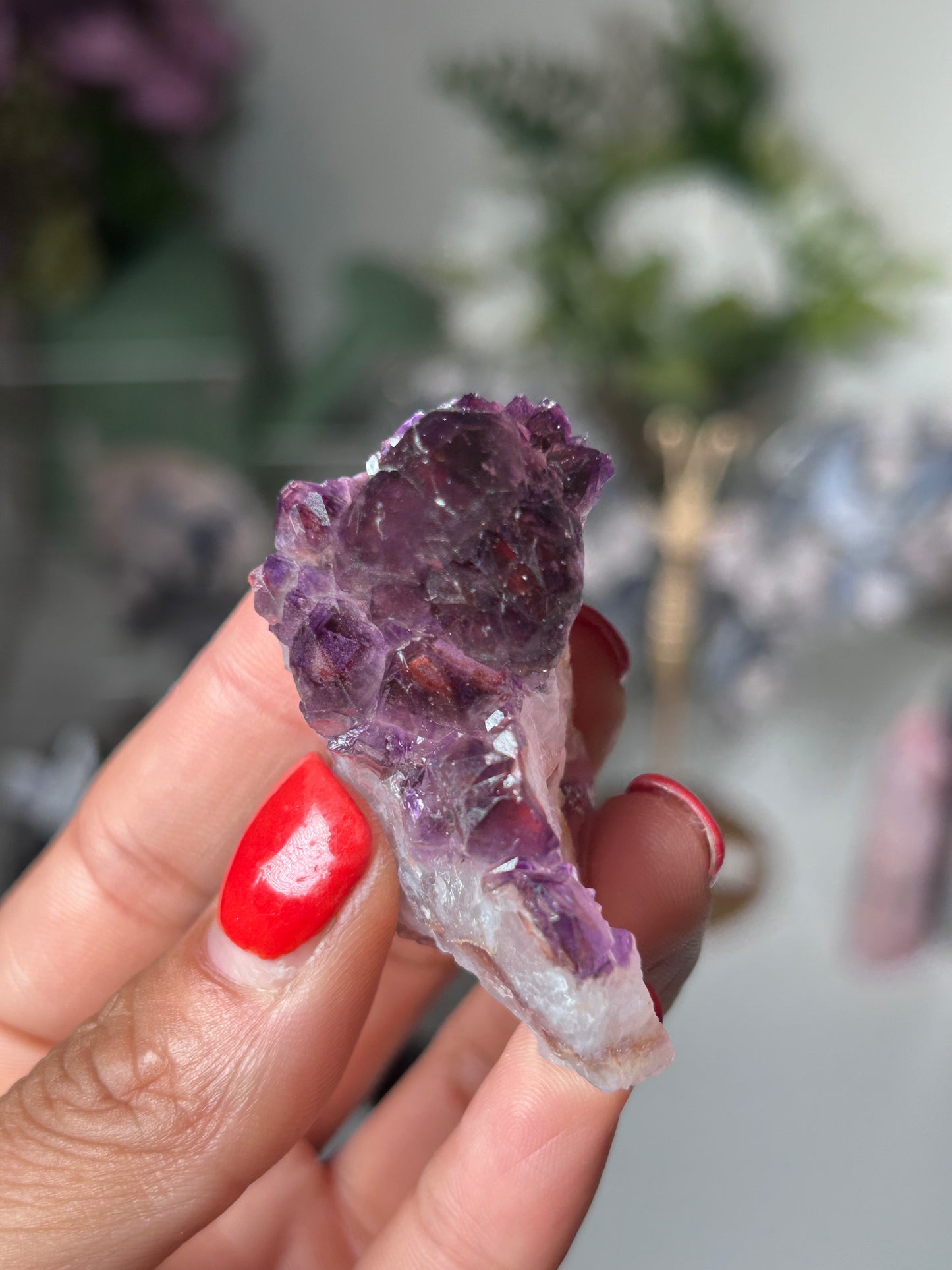 Amethyst Elestial with Red Hematite 15L