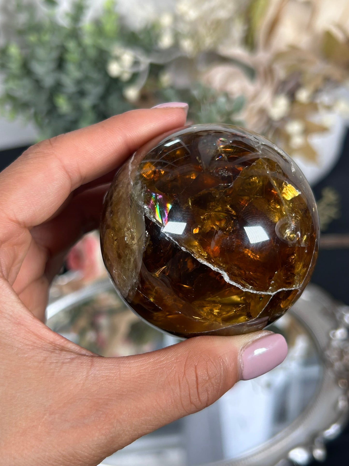 Cognac Citrine Sphere From Brazil