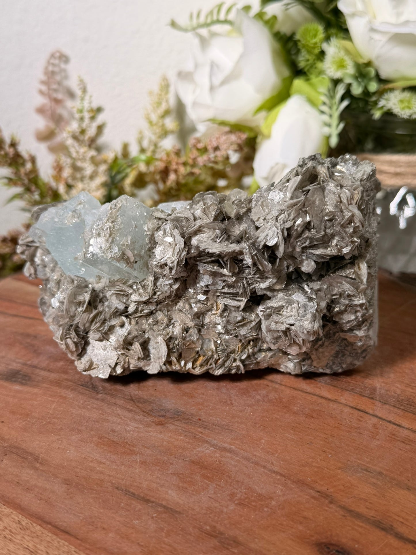 Himalayan Aquamarine on Muscovite 430