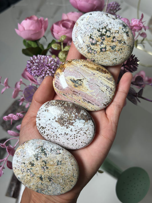 Sea Jasper Palm Stones From India 19b, 19a, 20a, 21