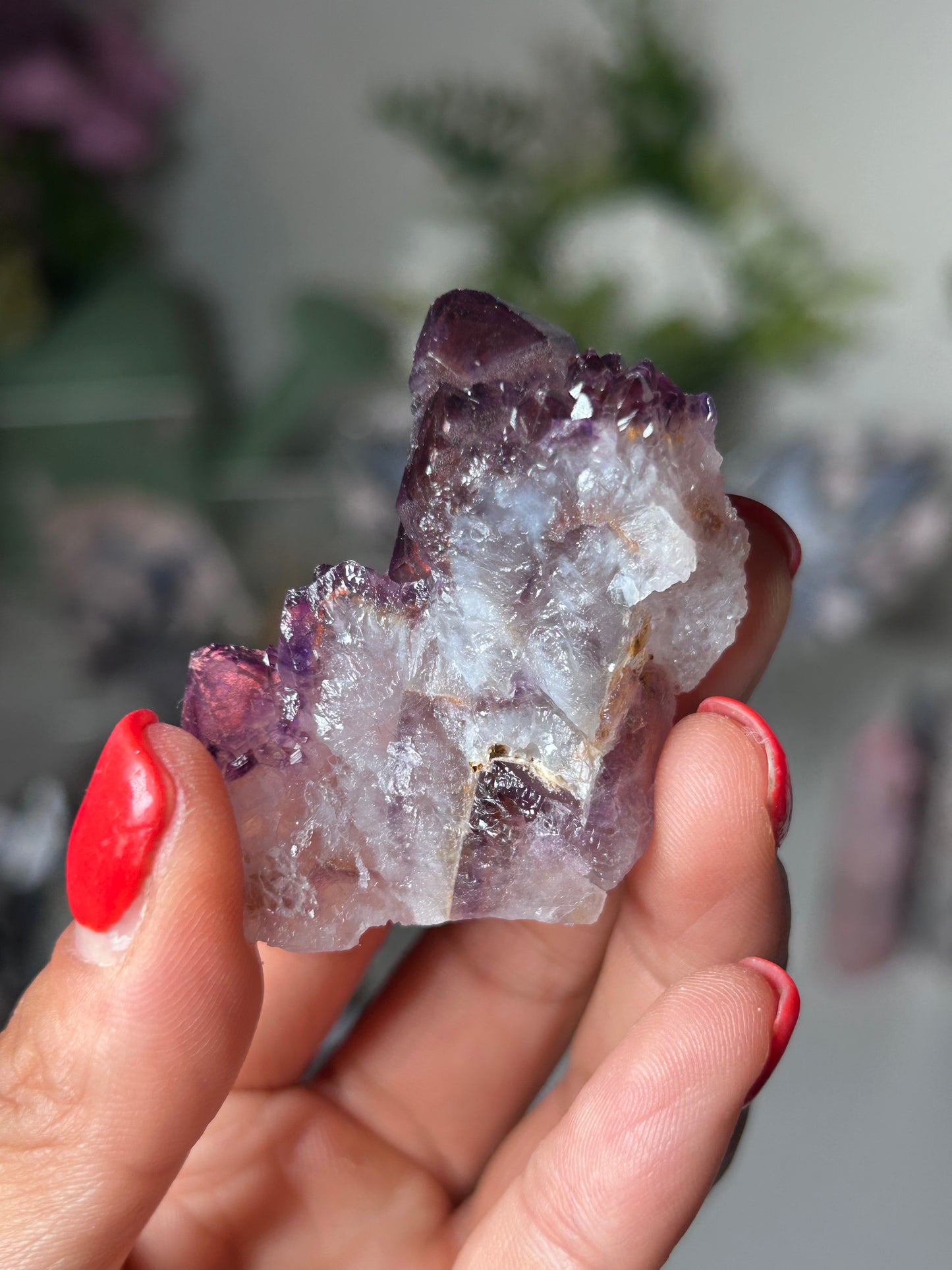 Amethyst Elestial with Red Hematite 15L