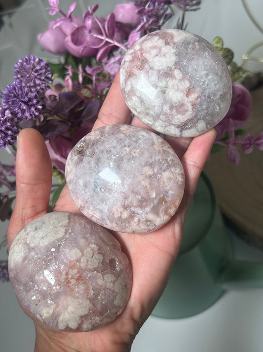 Pink Amethyst Flower Agate Palms 27a, 24b, 24c