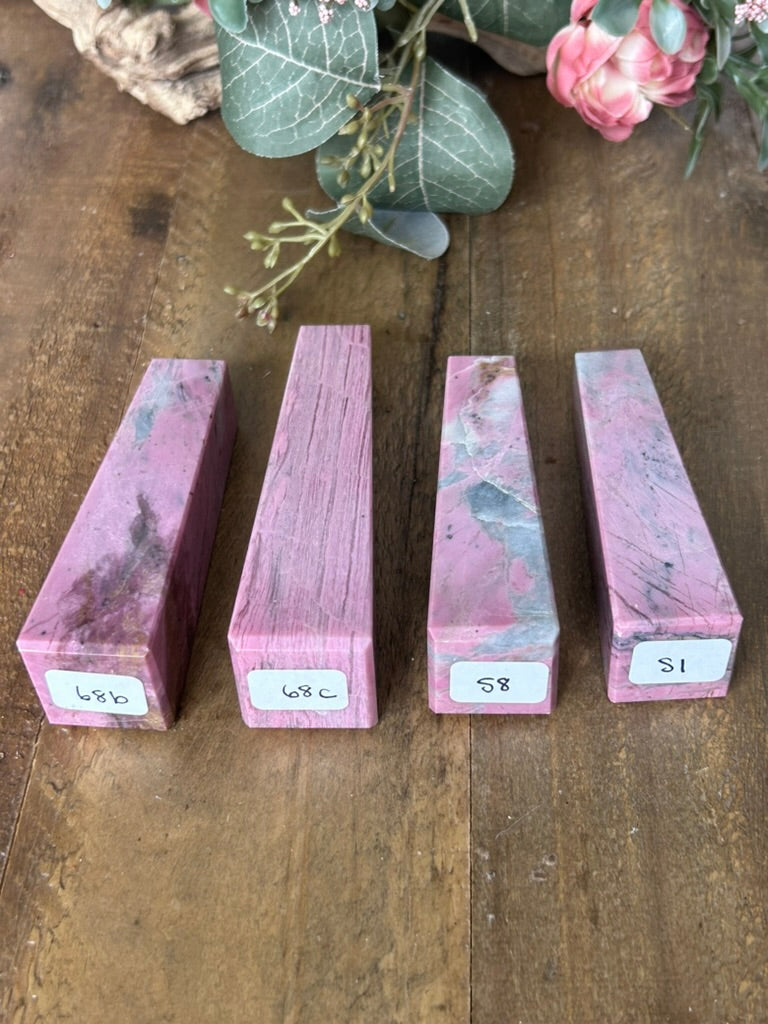 Bubble Gum Rhodonite Towers 68b, 68c, 58, 51