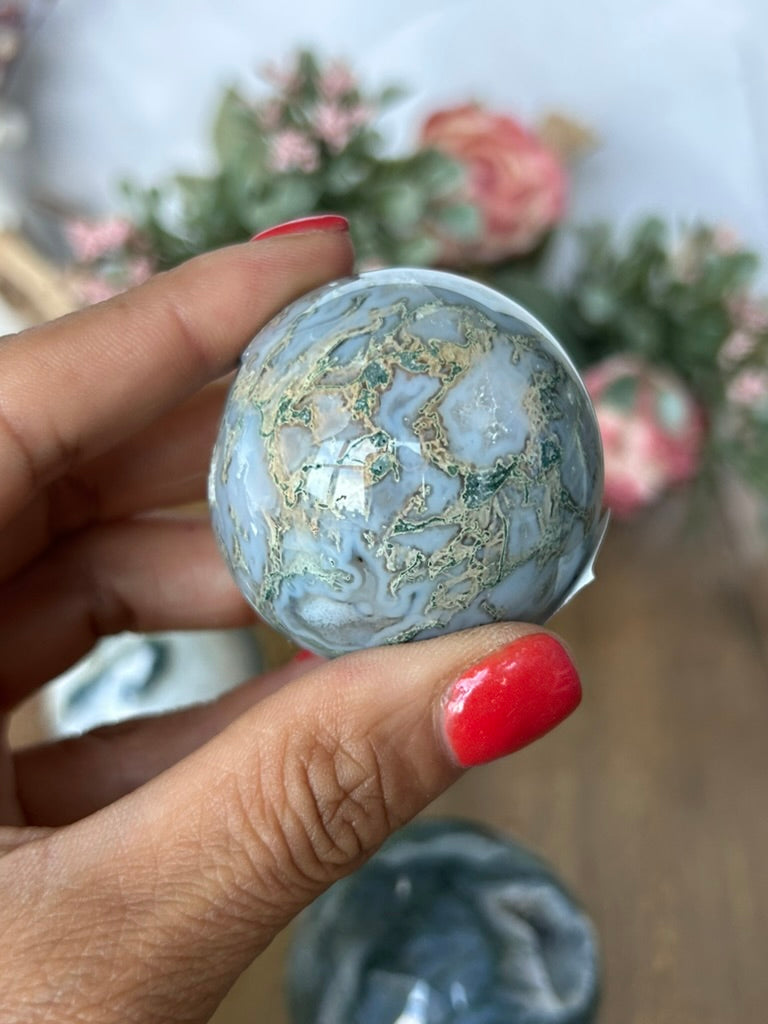 Moss Agate Sphere 25