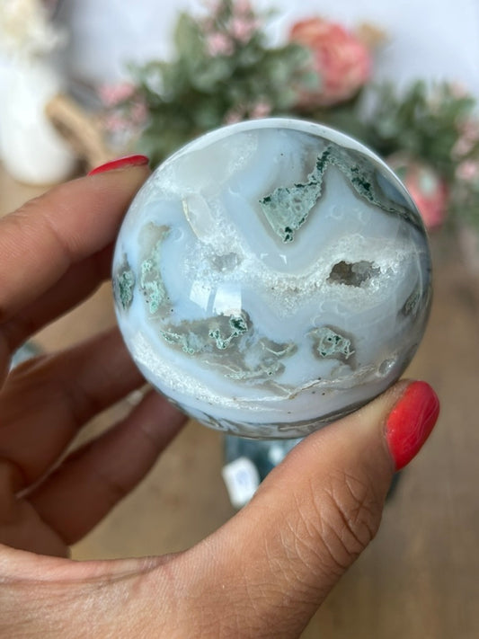 Moss Agate Sphere 50