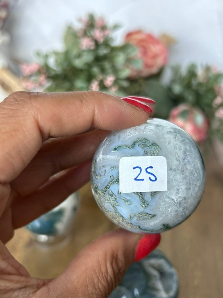 Moss Agate Sphere 25