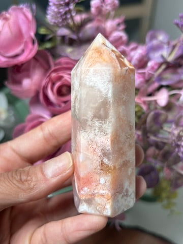 Carnelian Flower Agate Tower 46