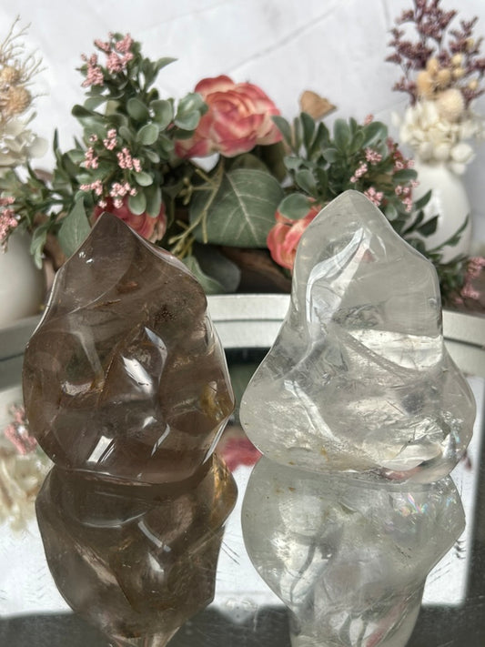 Smokey Quartz Golden Healer Flames