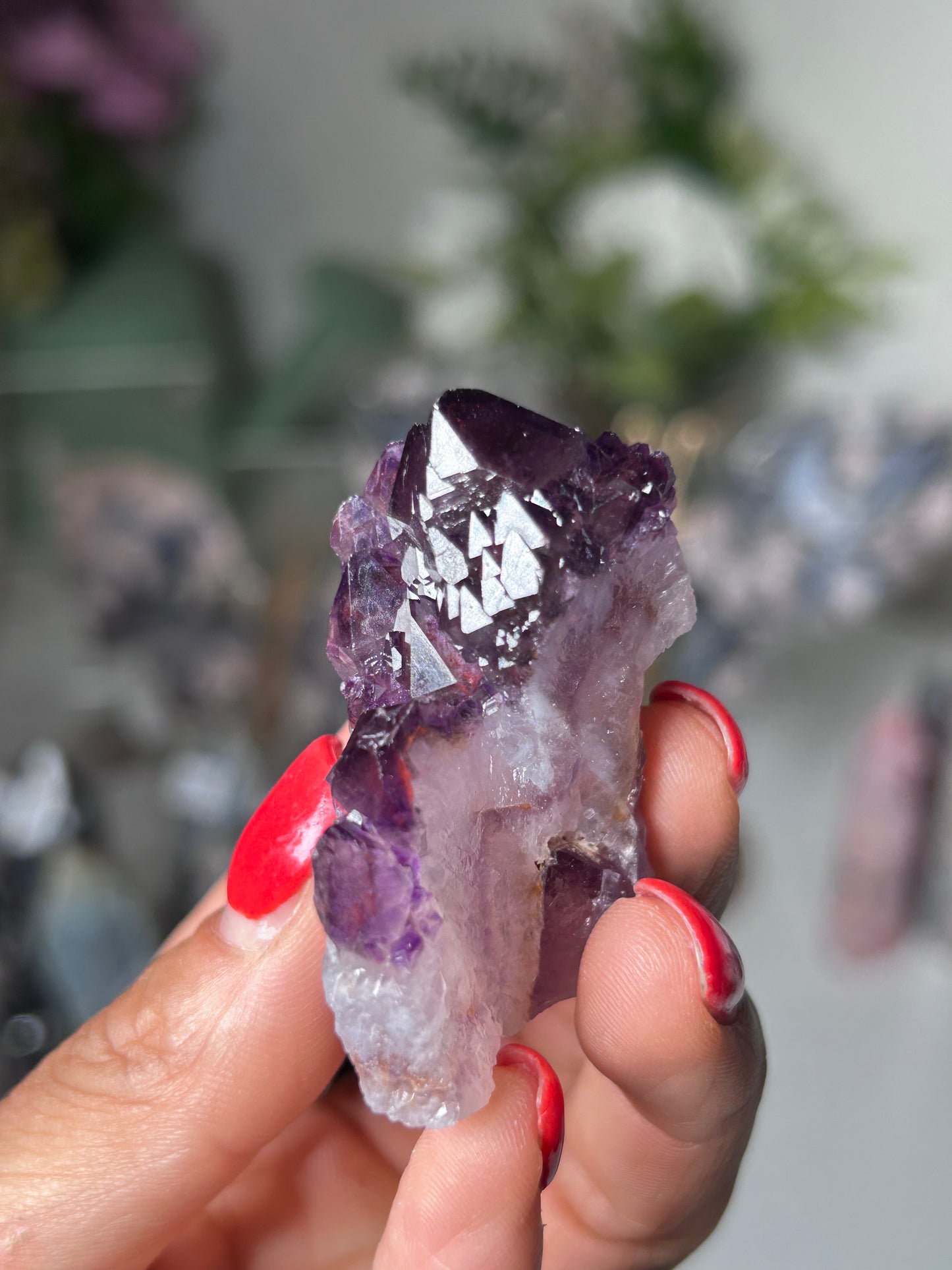 Amethyst Elestial with Red Hematite 15L