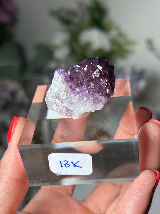Amethyst Elestial with Red Hematite 13K