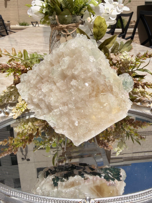 "Watermelon Mojito" Calcite Cube