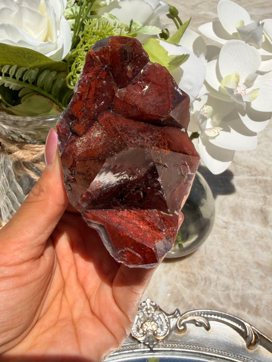 "Ruby Slippers" Alien Amethyst with Red Hematite 80
