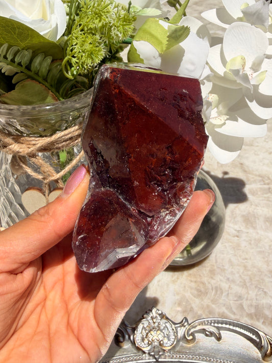 "Ruby Slippers" Alien Amethyst with Red Hematite 78b