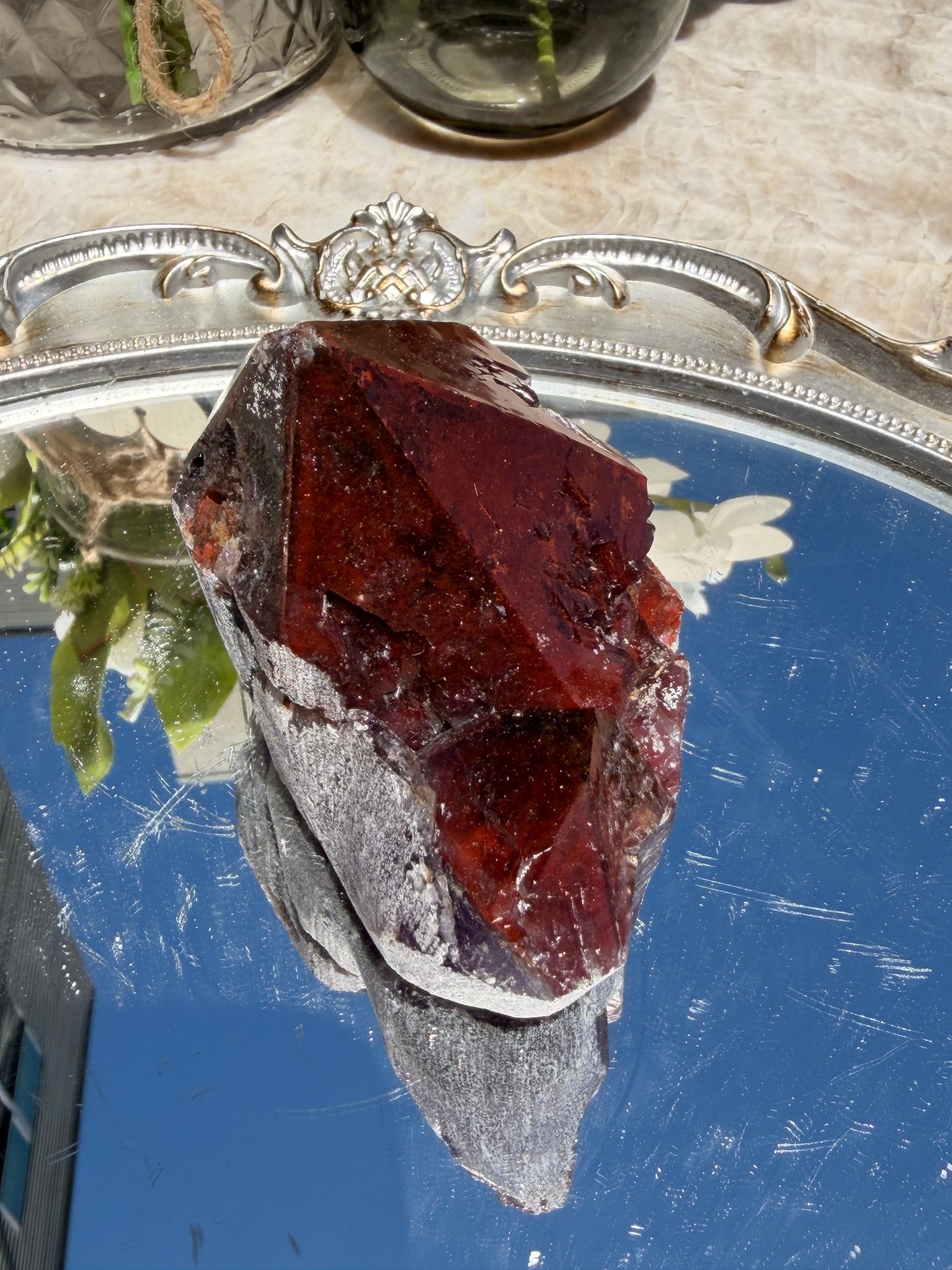 "Ruby Slippers" Alien Amethyst with Red Hematite 78b