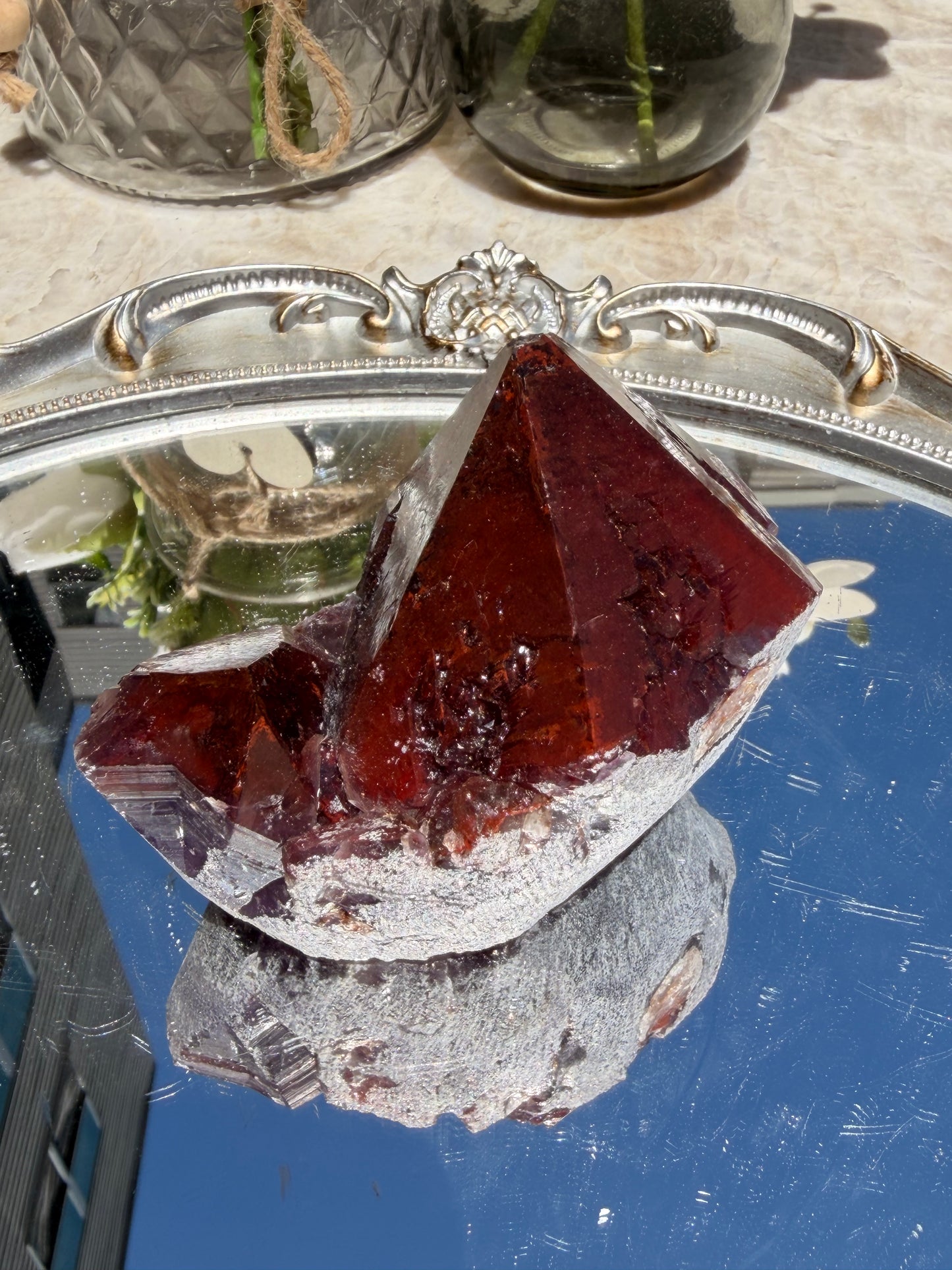 "Ruby Slippers" Alien Amethyst with Red Hematite 78b