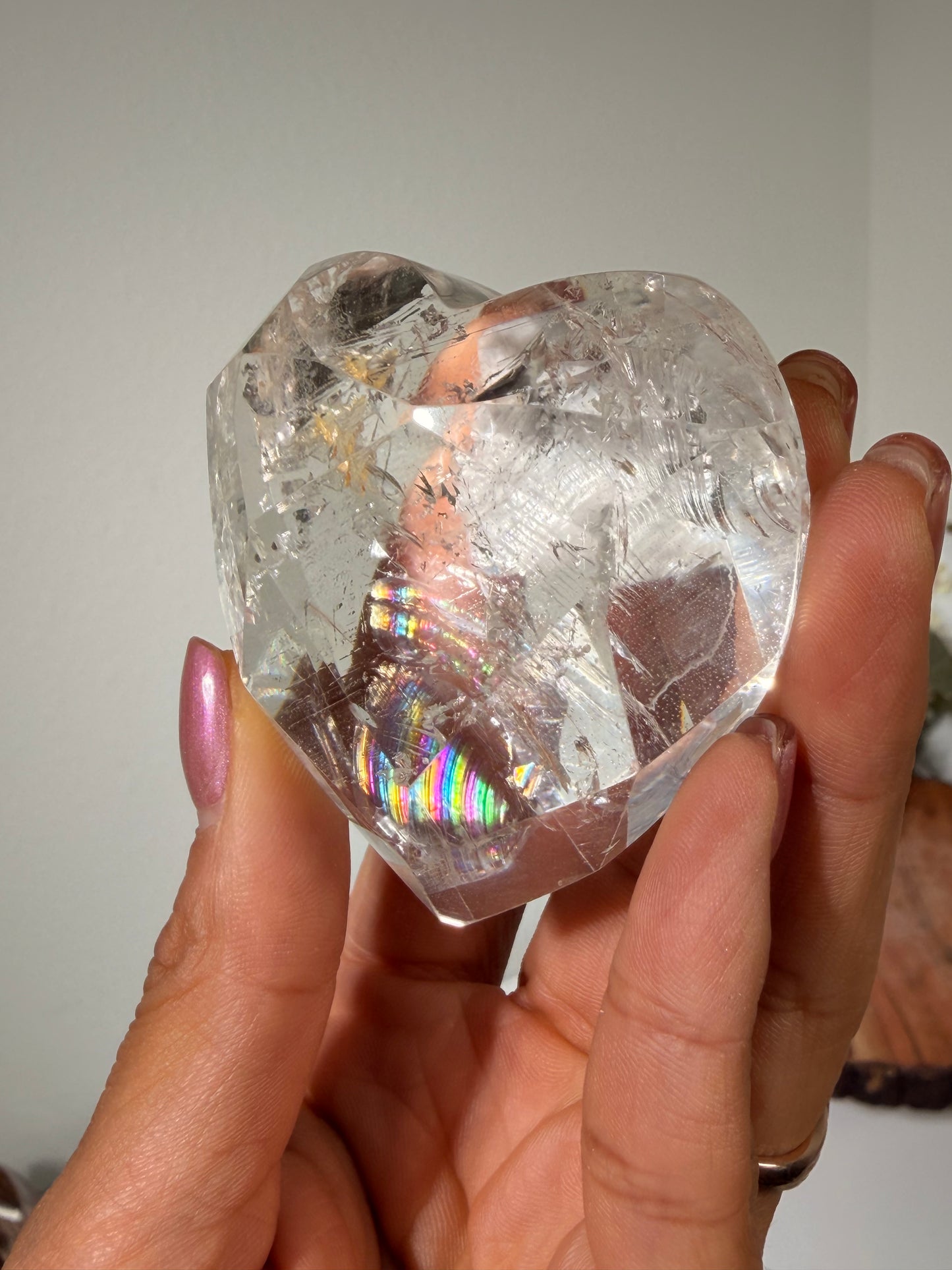 Faceted Clear Quartz Heart 90