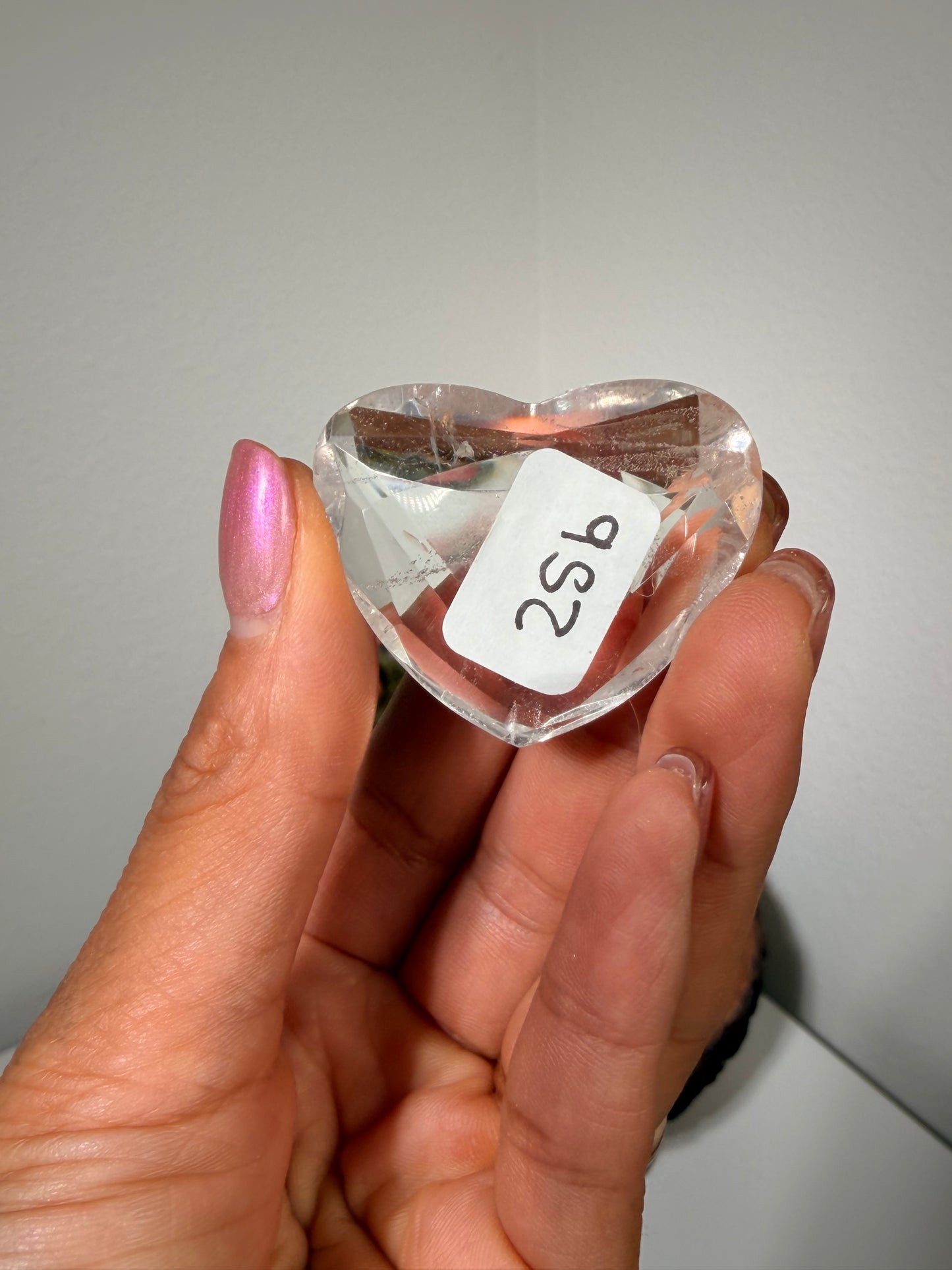 Faceted Clear Quartz Heart 25b