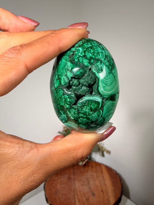 Malachite Druzy Egg 89b