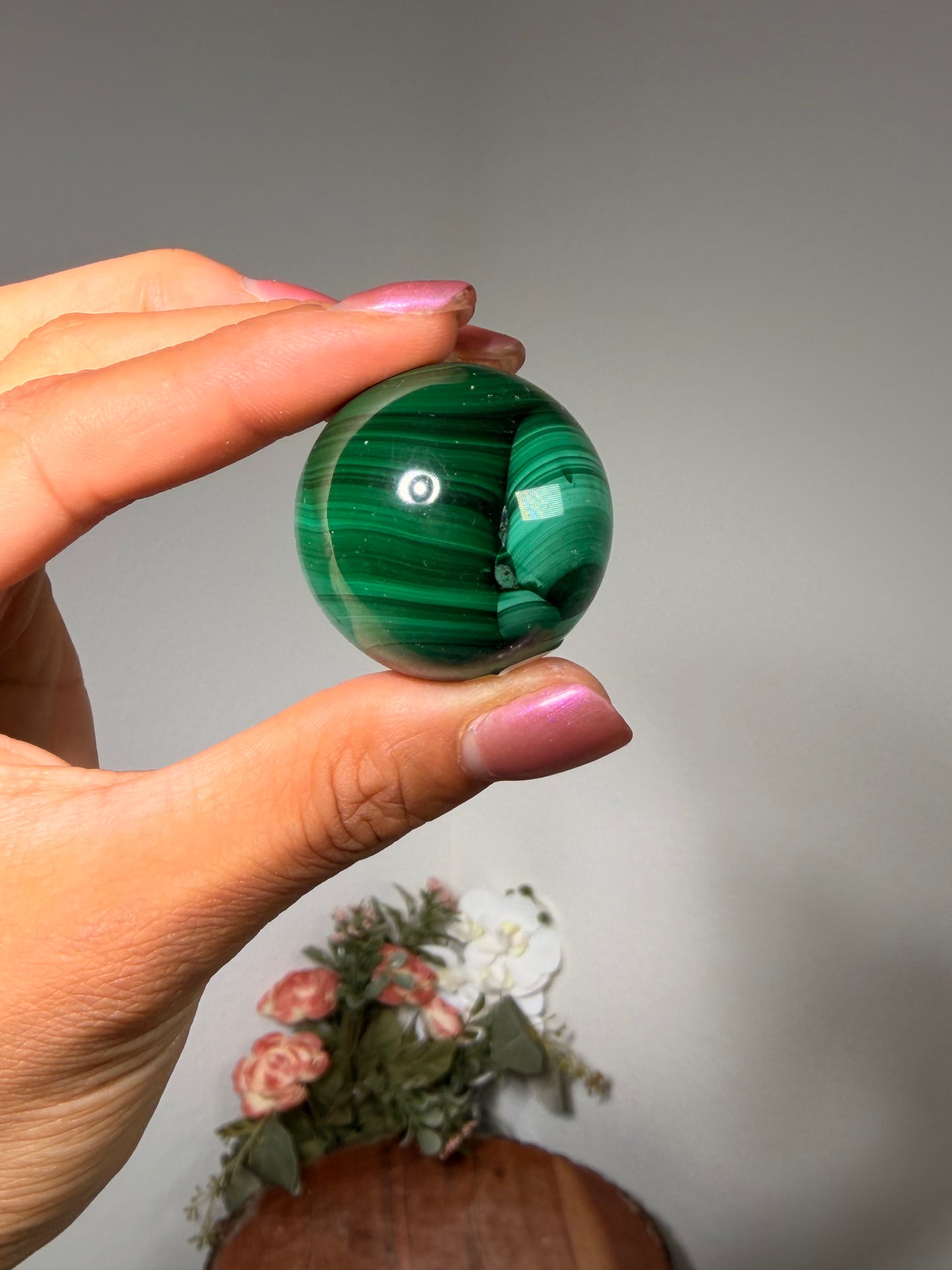 Malachite Velvet Flash Mini Sphere