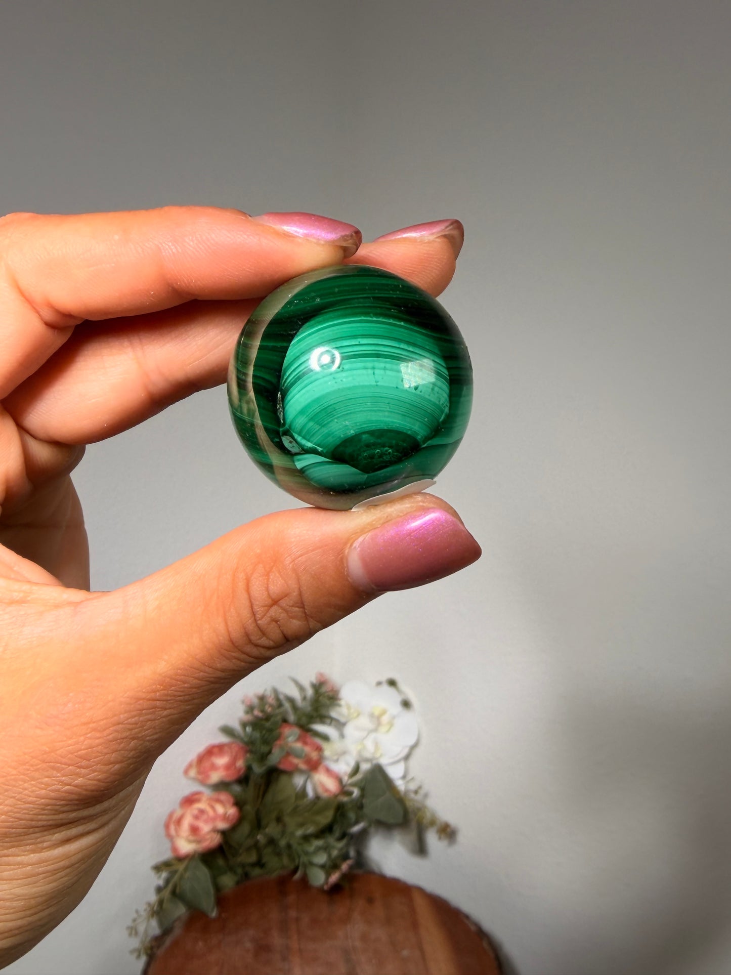 Malachite Velvet Flash Mini Sphere