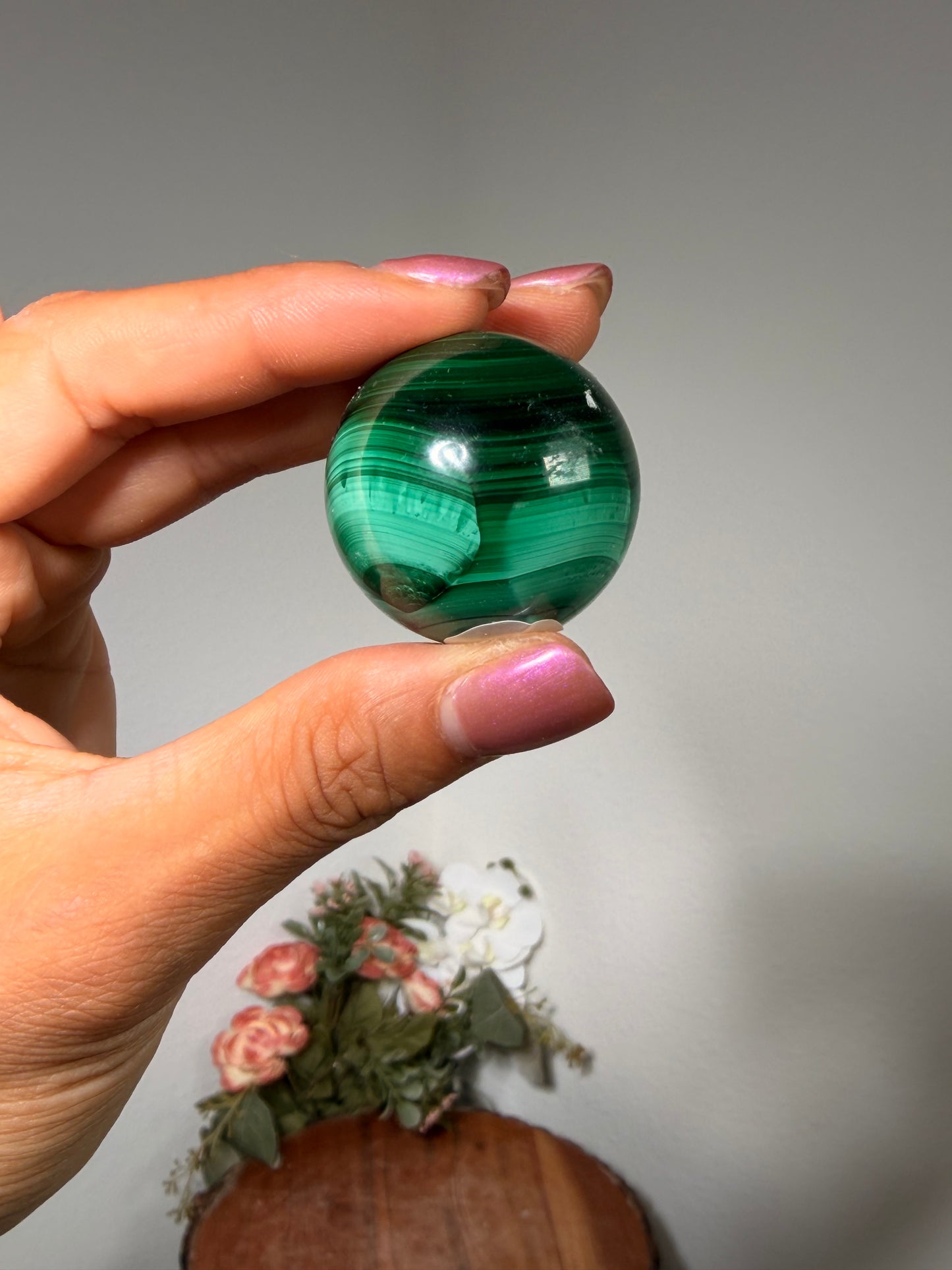 Malachite Velvet Flash Mini Sphere