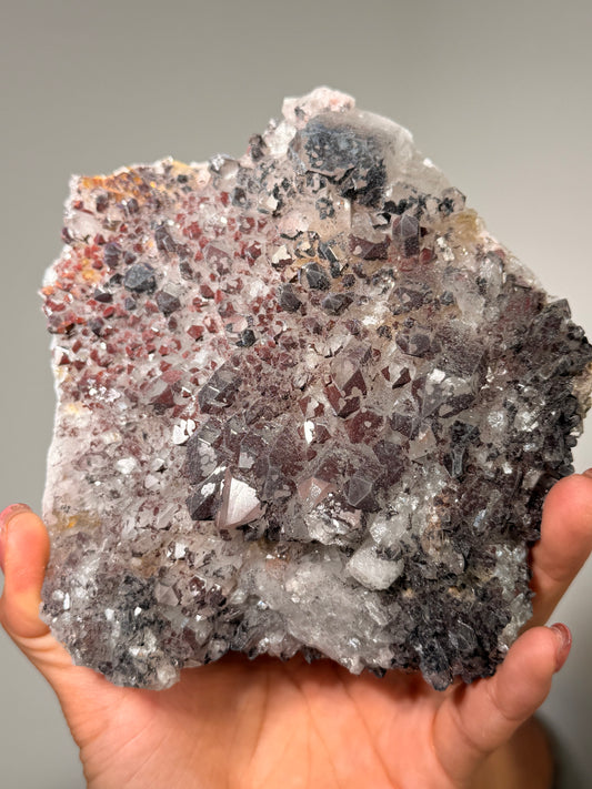 "Smoke on the Water" Sparkly Red & Black Hematite Quartz 171a