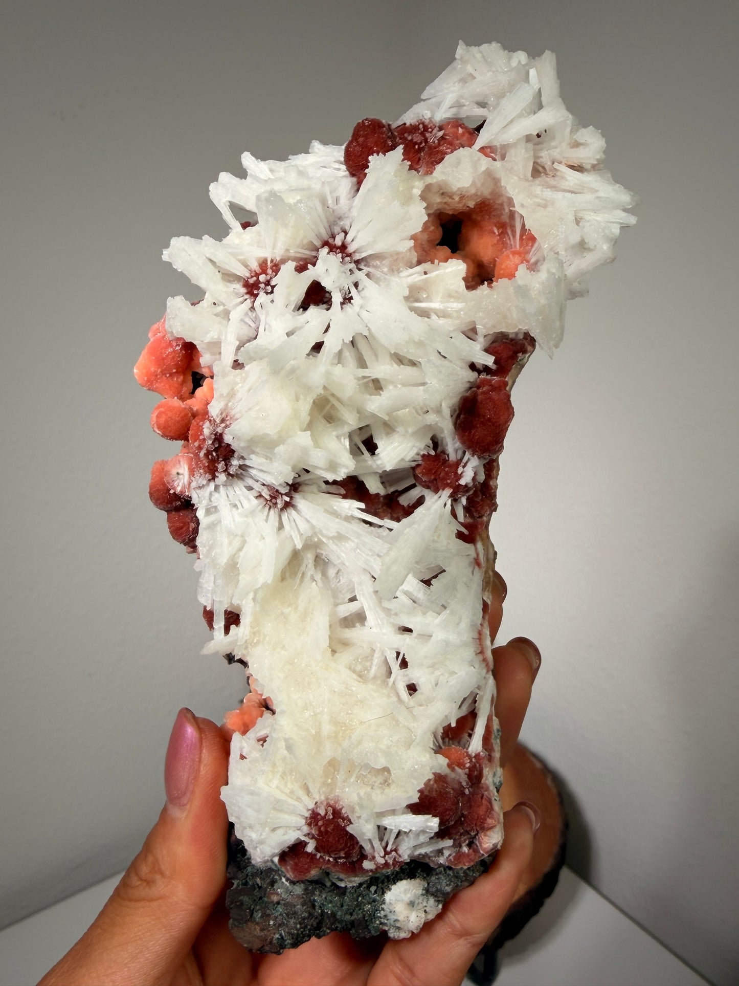 Red Thomsonite with Scolecite and Caclite 375a