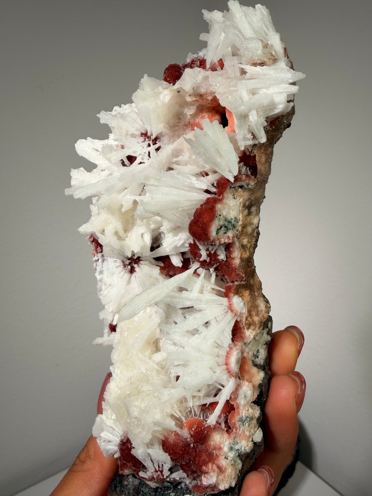 Red Thomsonite with Scolecite and Caclite 375a