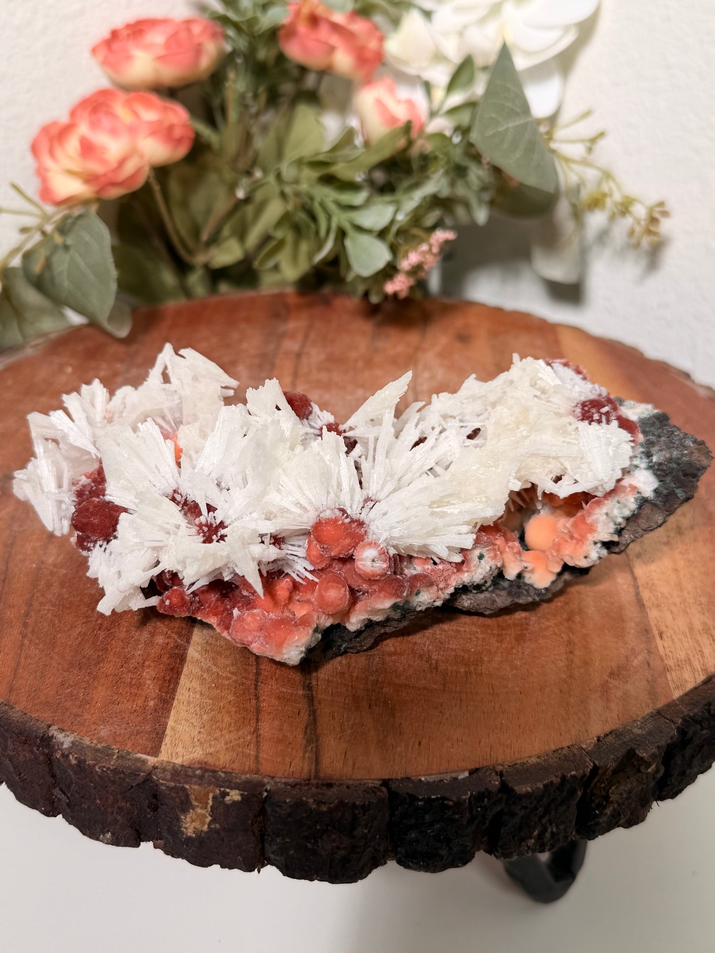 Red Thomsonite with Scolecite and Caclite 375a