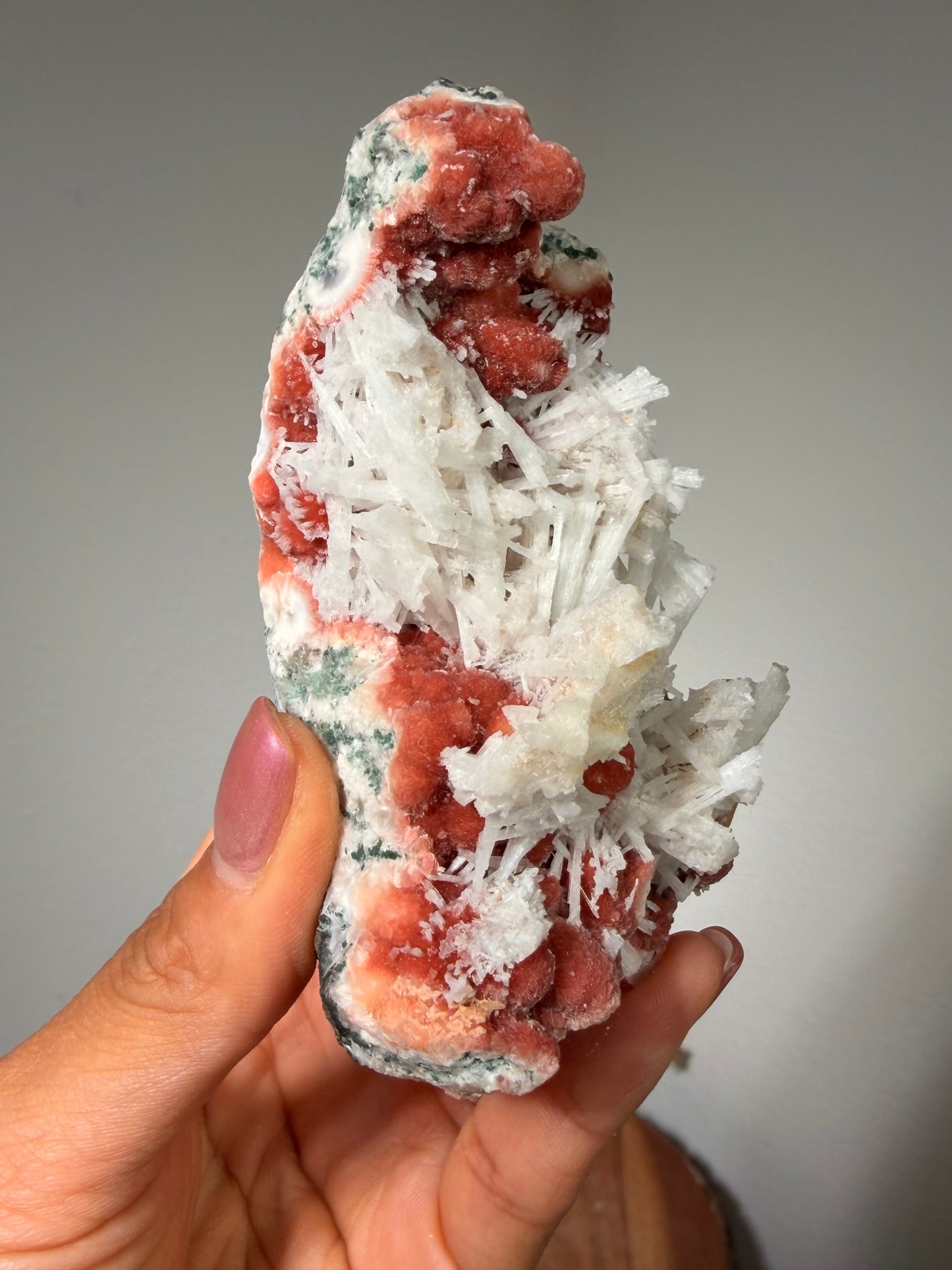 Red Thomsonite with Scolecite and Caclite 160