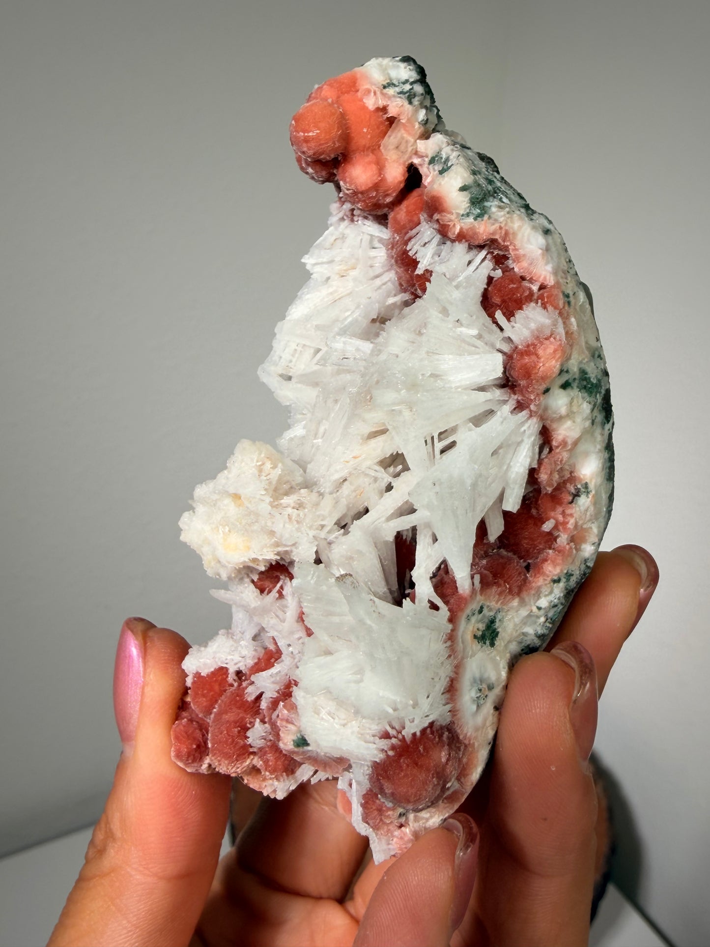 Red Thomsonite with Scolecite and Caclite 160