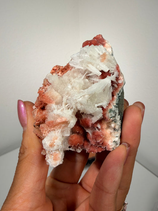 Red Thomsonite with Scolecite and Caclite 100