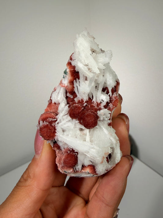 Red Thomsonite with Scolecite and Caclite 85f