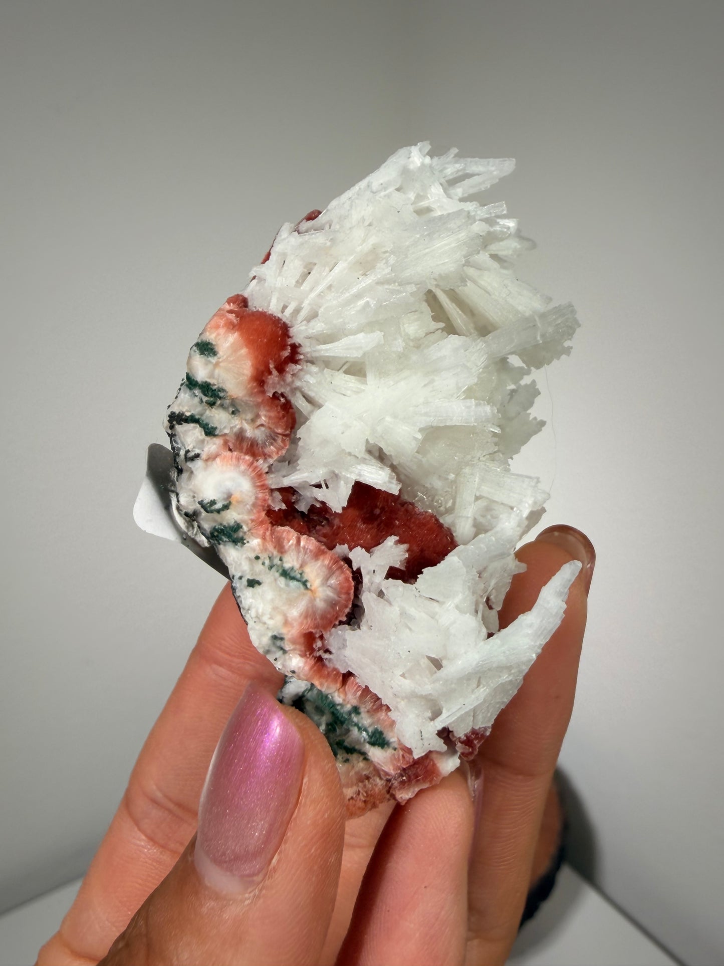 Red Thomsonite with Scolecite and Caclite 75a