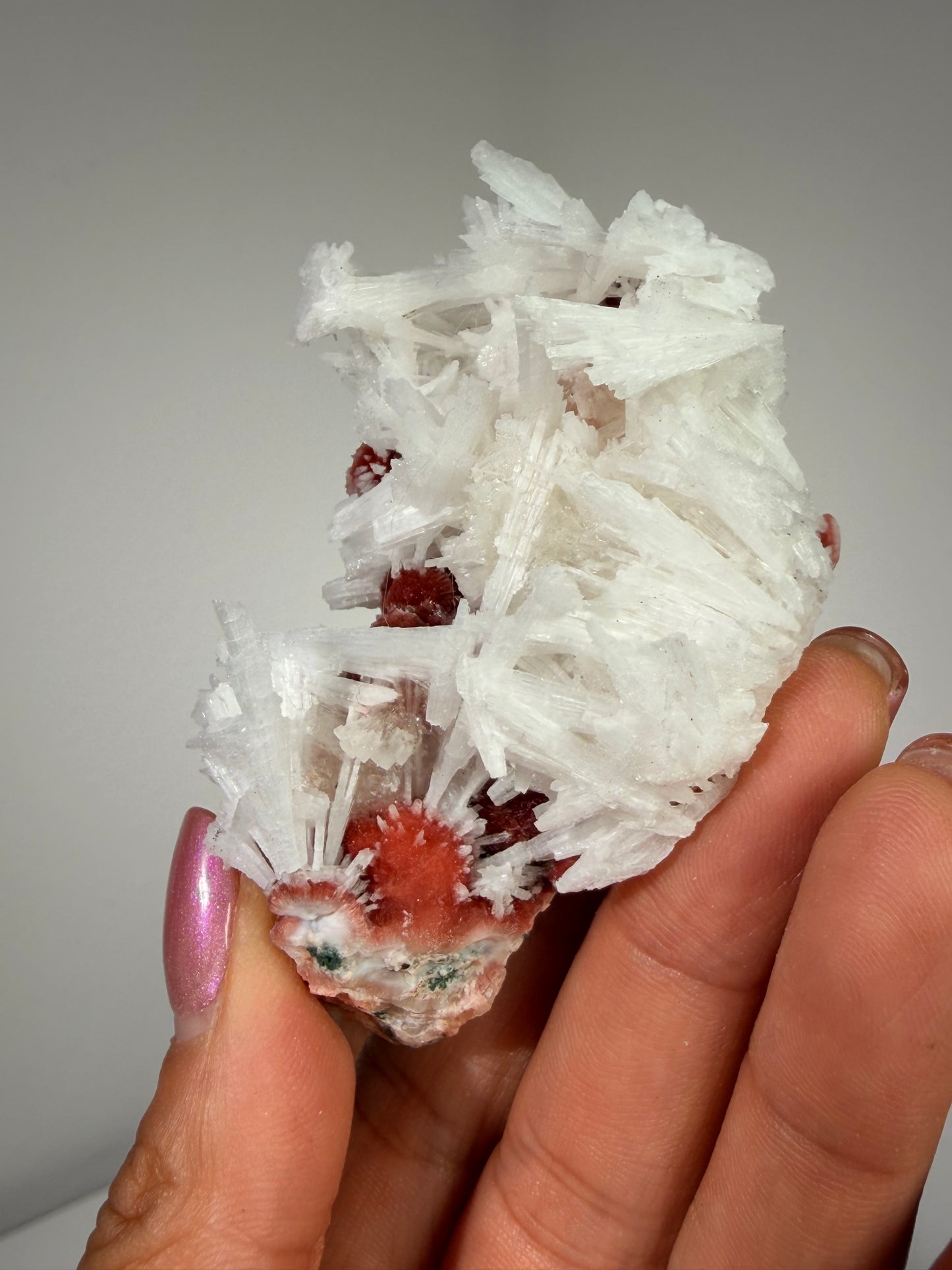Red Thomsonite with Scolecite and Caclite 75a