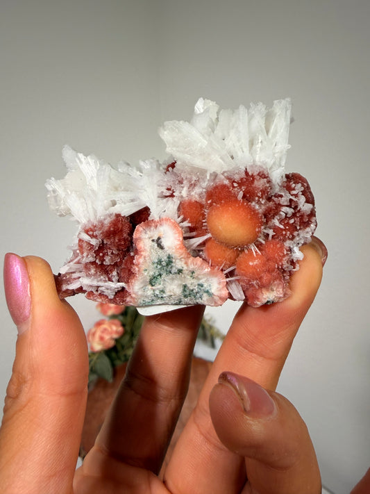Red Thomsonite with Scolecite and Caclite 60a