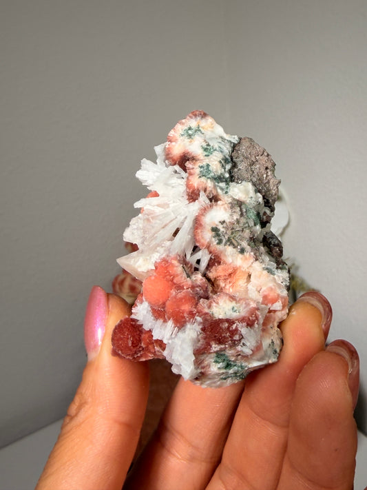 Red Thomsonite with Scolecite and Caclite 58