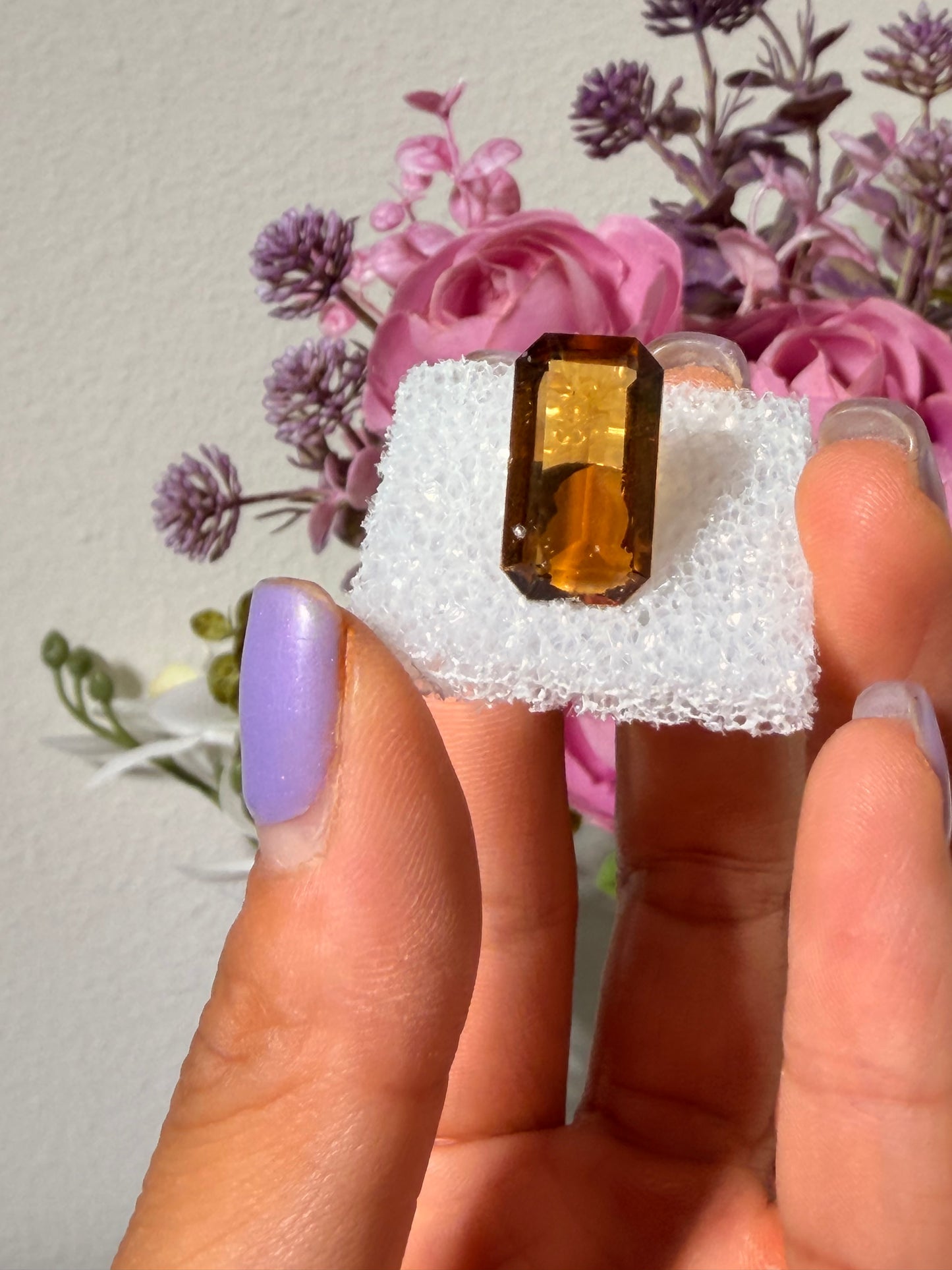 Faceted Citrine Gemstone 85c