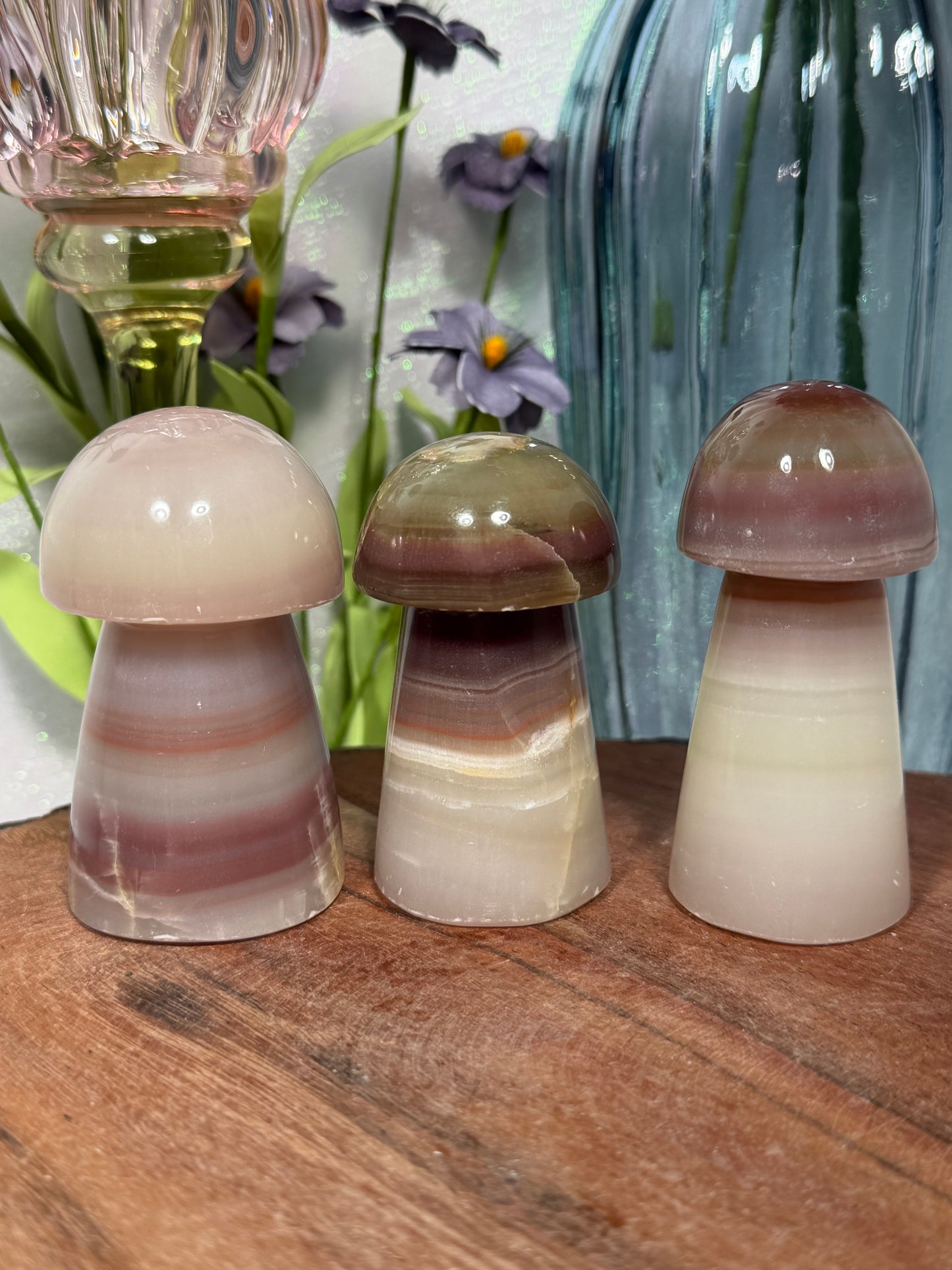 Watermelon Calcite Mushrooms