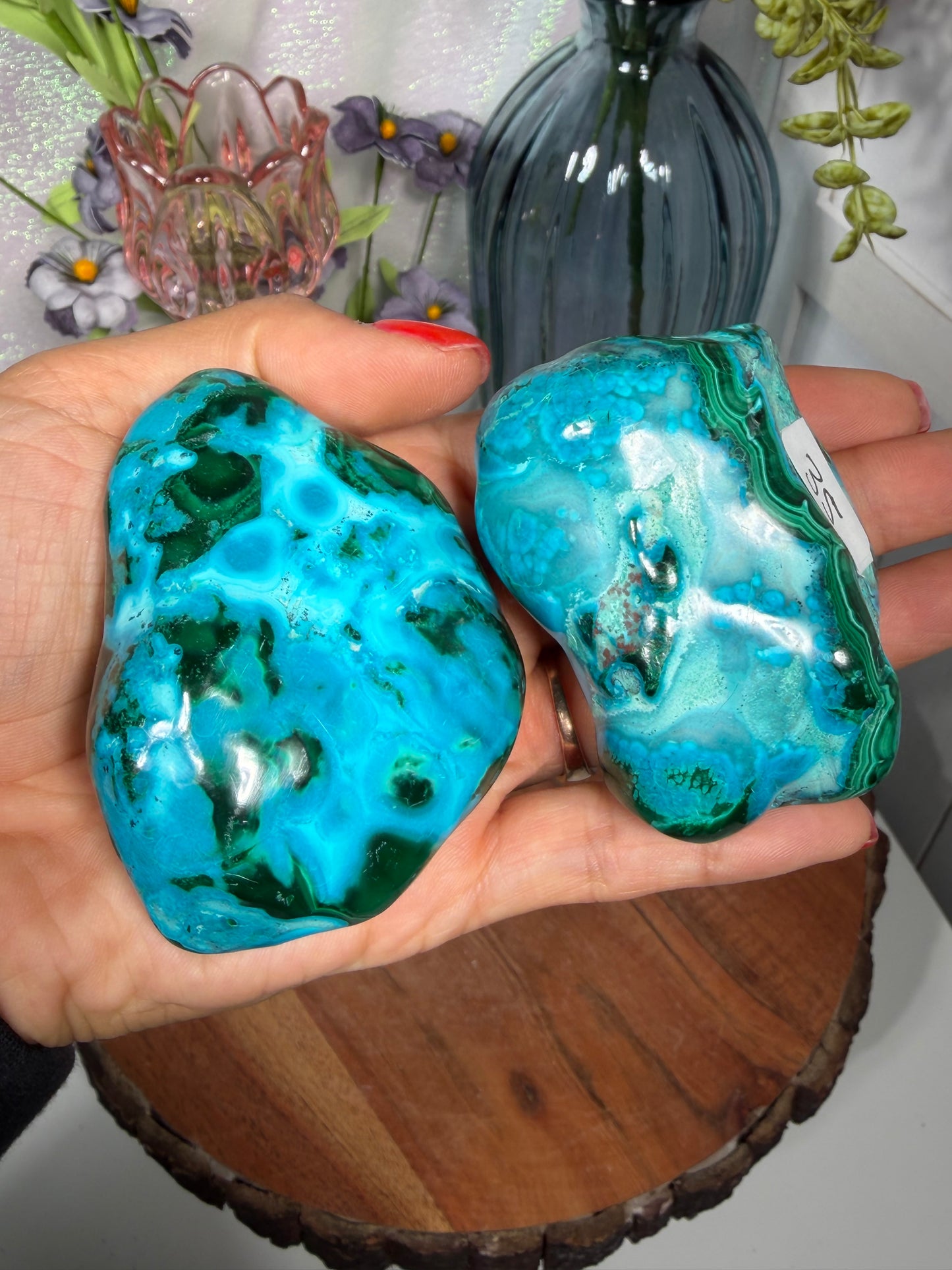 Chrysocolla malachite tumbles