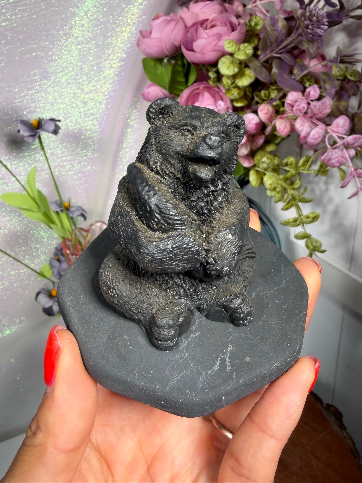 Shungite Bear Carving