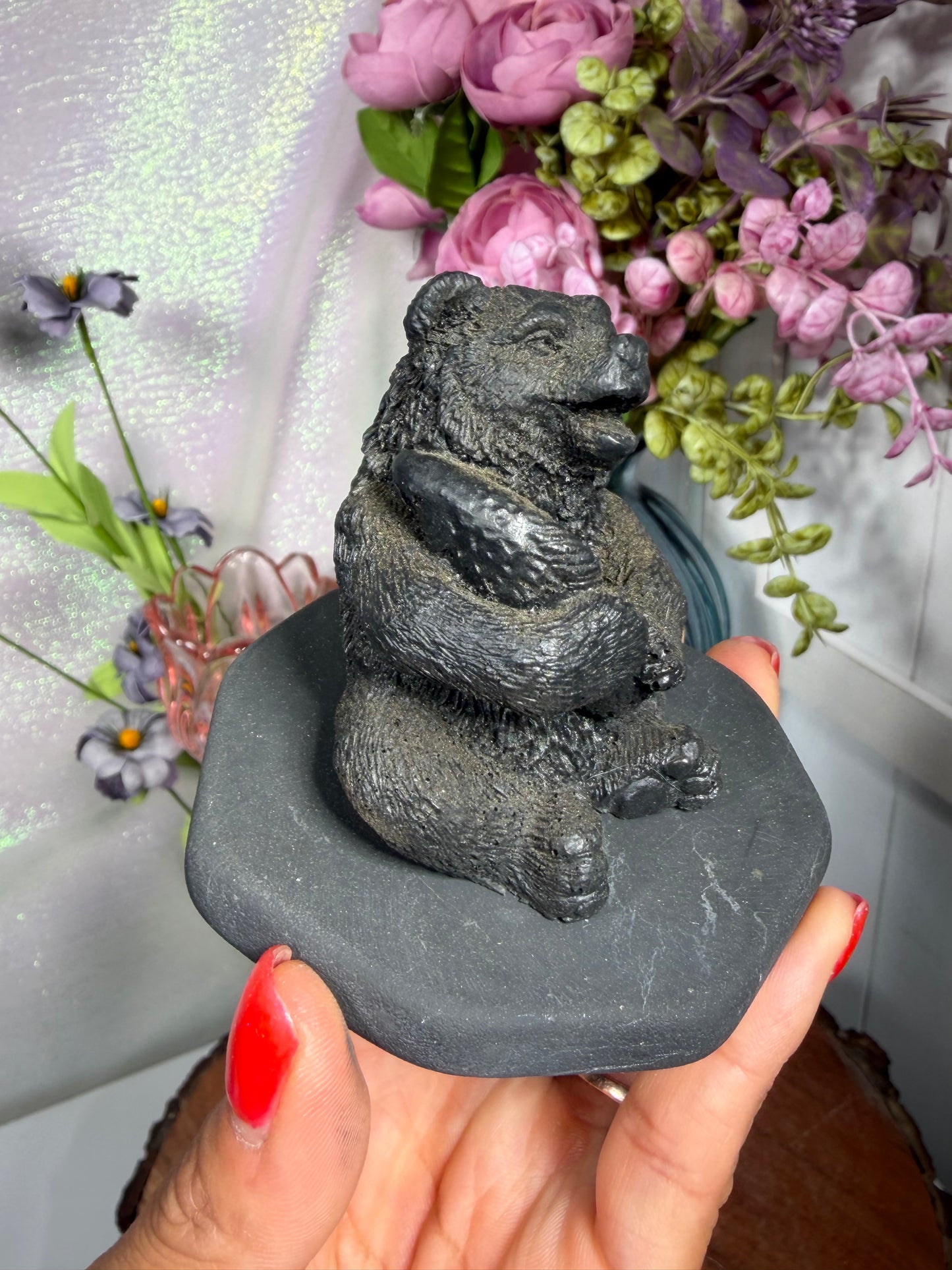 Shungite Bear Carving
